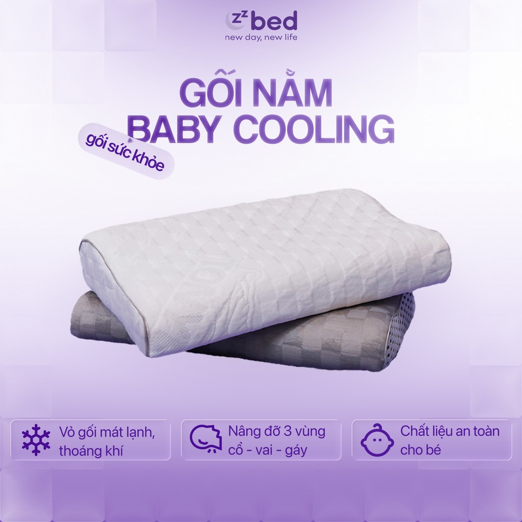 Gối Memory Foam Baby Cooling Zzbed