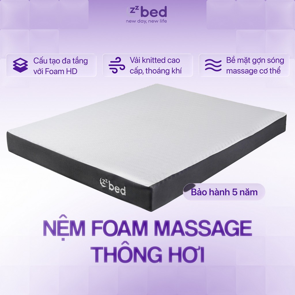Nệm foam massage thông hơi Zzbed