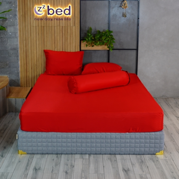 Bộ Ga giường Lụa Tencel Ice Cool Zzbed Màu Đỏ - TCM28