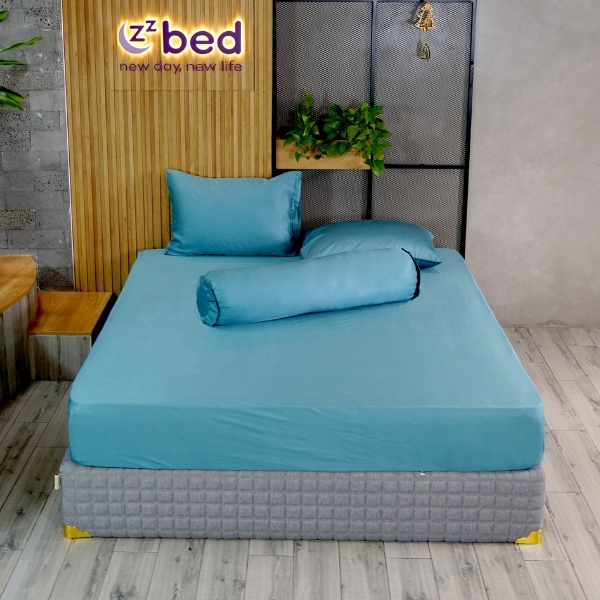 Bộ Ga giường Lụa Tencel Ice Cool Zzbed Màu Xanh Ngọc Bích - TCM44