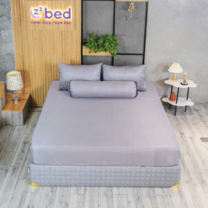 Bộ Ga Giường Lụa Modal Zzbed Màu Xám Tím - MD01