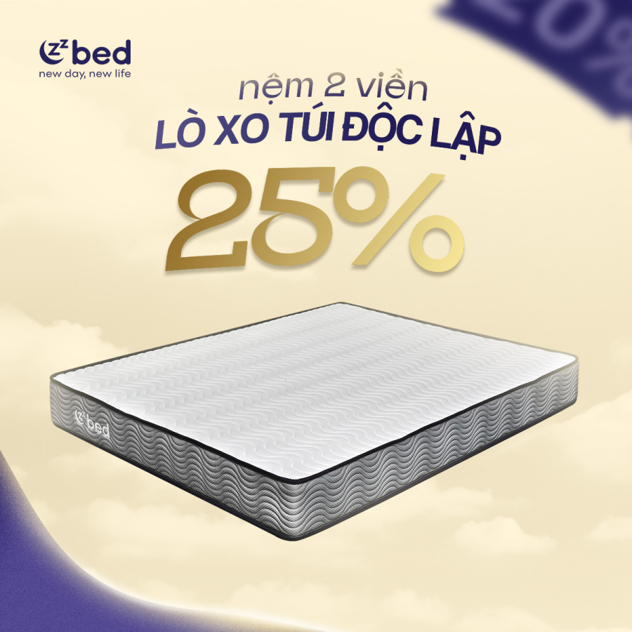 Nệm lò xo túi độc lập 2 viền Zzbed - Ảnh 2