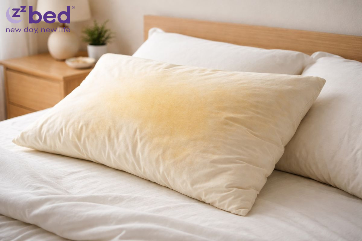 giặt ruột gối bị ố vàng