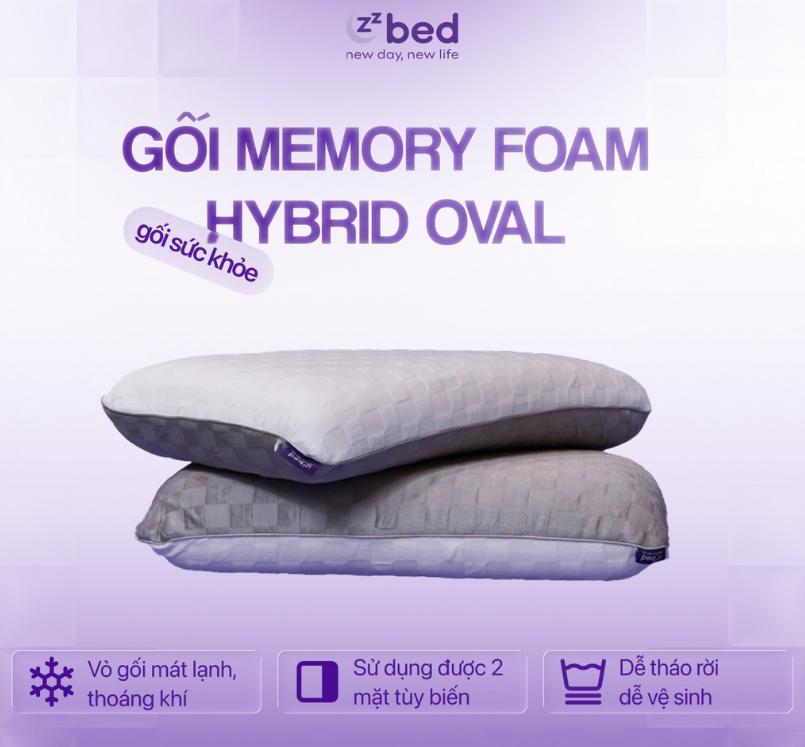 Gối Oval Memory Foam Hybrid Zzbed