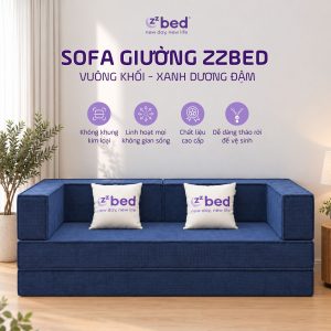 Sofa Giường Zzbed Vuông Khối Xanh Đậm