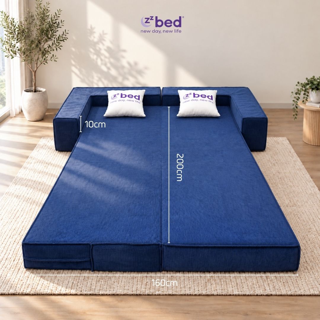 Sofa Giường Zzbed Vuông Khối Xanh Đậm - Ảnh 2
