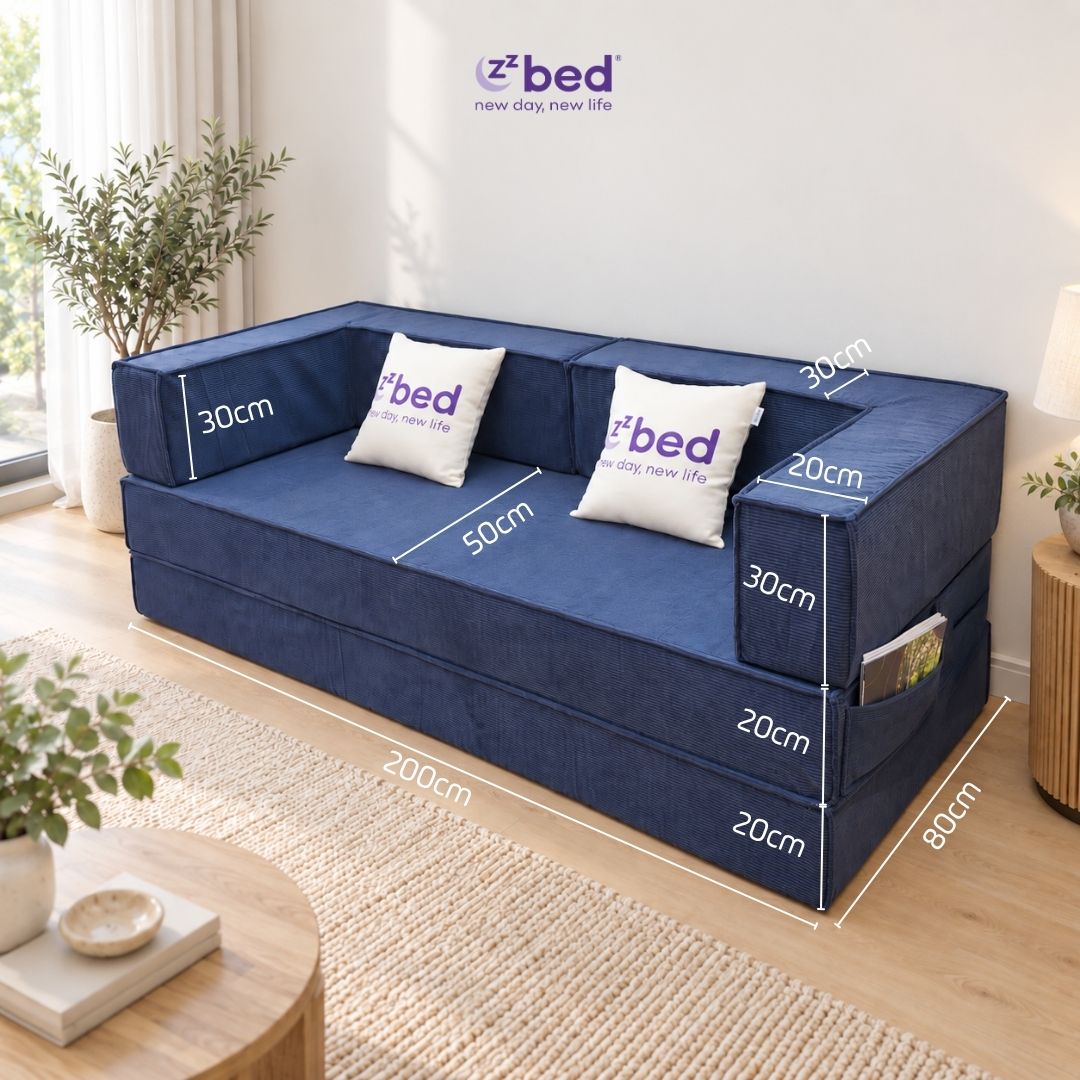 Sofa Giường Zzbed Vuông Khối Xanh Đậm - Ảnh 3