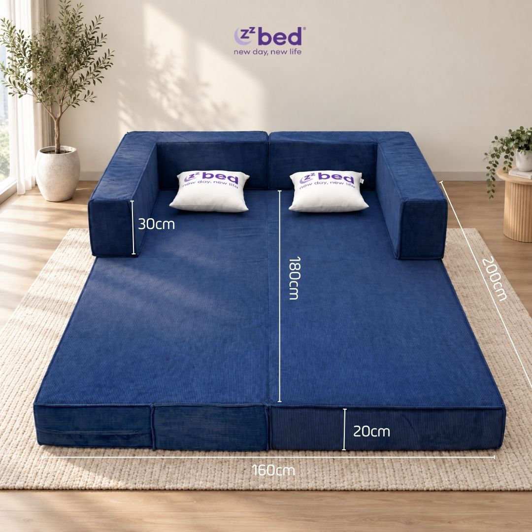 Sofa Giường Zzbed Vuông Khối Xanh Đậm - Ảnh 4