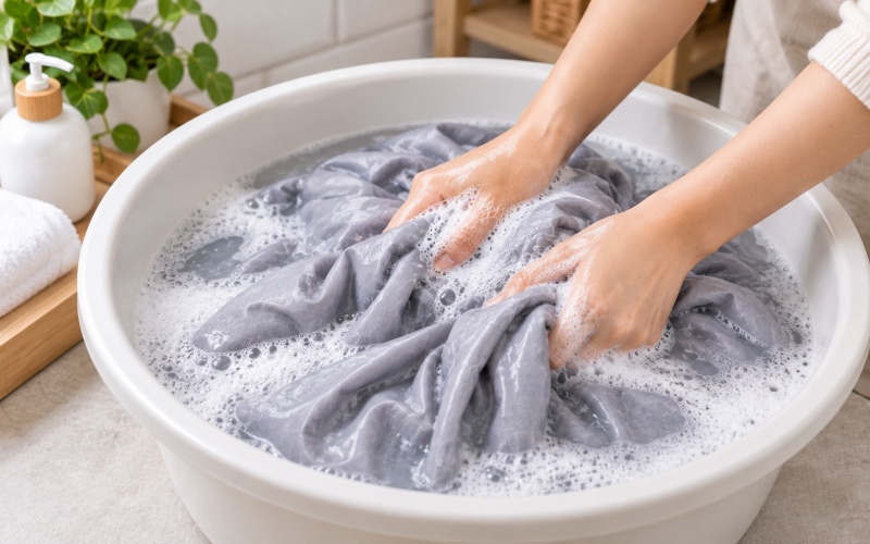 Các bước giặt ga giường Modal bằng tay giúp giữ vải mềm mại