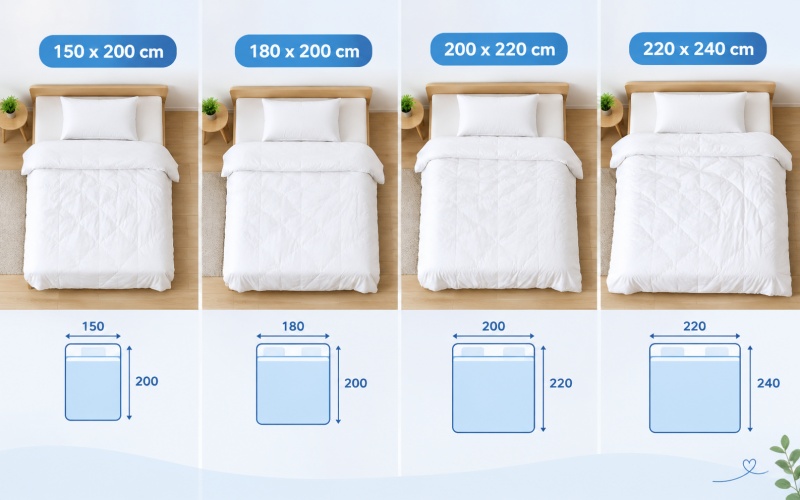 Các kích thước chăn mền phổ biến dành cho giường đơn và giường đôi