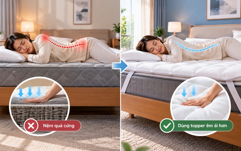 Có nên mua nệm topper để tăng độ êm cho nệm chính còn sử dụng tốt