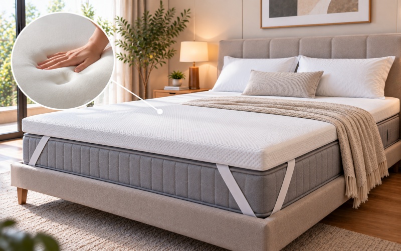 Topper Memory Foam với khả năng ôm sát cơ thể và hỗ trợ phân tán áp lực